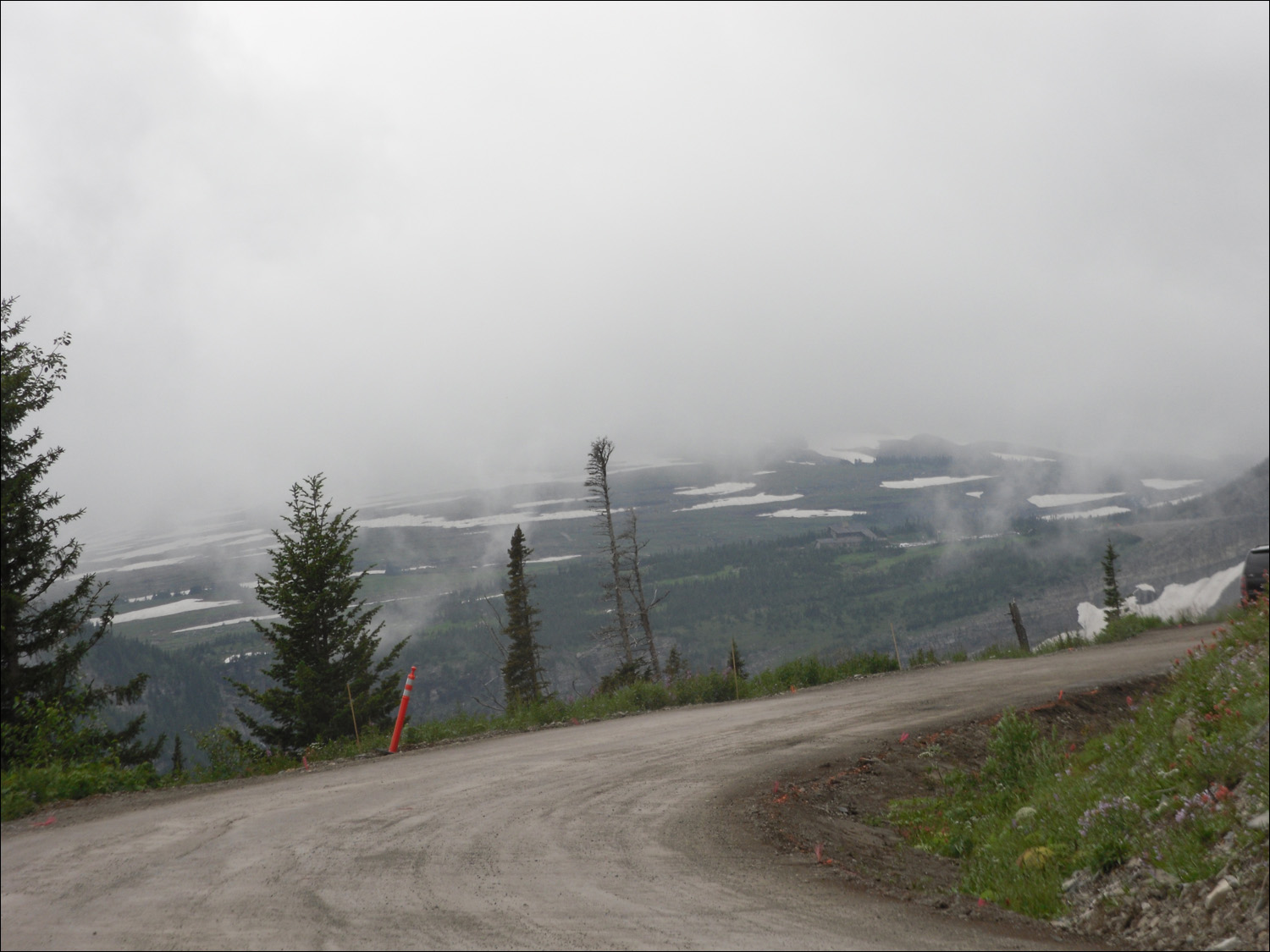 Glacier National Park-Going to the Sun road views driving west towards Logans Pass.